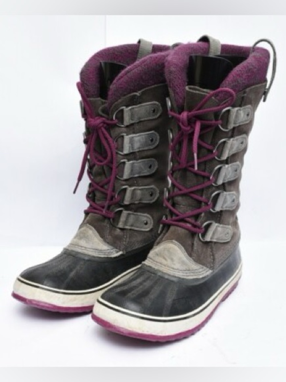 Sorel Joan of Arctic Waterproof Winter Snow Boots Gray Purple Women’s 9
